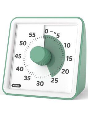 Kids Visual Countdown Timer - 60 Minute Timer for Time Management & Focus, Green